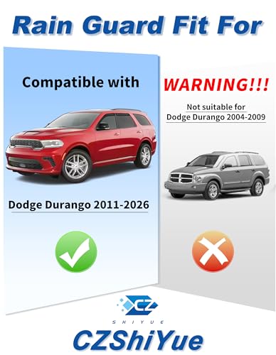 in-Channel Window Rain Guards Fit for Dodge Durango 2011-2025 2026 Extra Durable Rain Guard Side Window Deflectors Window Vent Visors Shades Exterior Car Accessories - size: Fit for 2011-2026 Dodge Durango