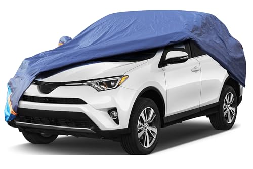 Car Cover Waterproof All Weather, 6 Layers Outdoor Full Exterior Cover Rain Sun UV Snowproof Protection with Zipper Cotton, Mirror Pocket for Toyota RAV4 - style: Toyota RAV4