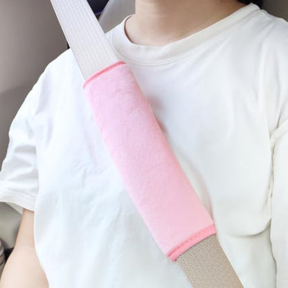 yuntop 2 PCS Car Seat Belt Pads Cover Soft Seat Belt Shoulder Pad Safety Belt Strap Shoulder Pad Comfortable Driving Compatible with Most Cars Helps Protect You Neck and Shoulder (Pink) - color: Pink