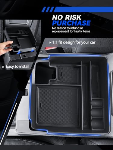 for Frontier Center Console Organizer 2022 2023 2024 2025 Frontier Accessories Armrest Tray Middle Storage Box Insert Container Durable ABS Plastic - size: for 2022-2026 Nissan Frontier