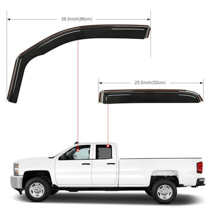 Nilight in Channel Rain Guards for Dodge RAM 1500 2019 2020 2021 2022 2023 2024 Quad Cab Original Window Deflectors, Vent Window Visors-4PCS - size: Ram 1500 2019-2024 Quad Cab