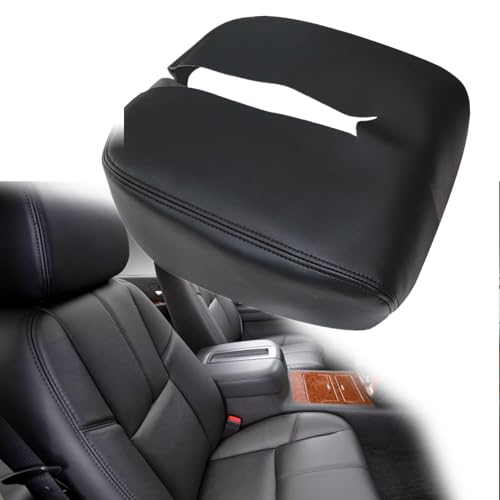 GXARTS Console Lid Armrest Cover Black Fit for Chevy Avalanche Suburban Tahoe Silverado GMC Yukon XL Sierra 2007 2008 2009 2010 2011 2012 2013 2014 Center Console Lid Replacement - color: Balck
