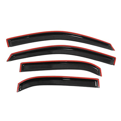 IKON MOTORSPORTS Window Visors Compatible with 2010-2017 Chevy Equinox, Dark Smoke Acrylic Wind Sun Rain Vent Guards 4PC