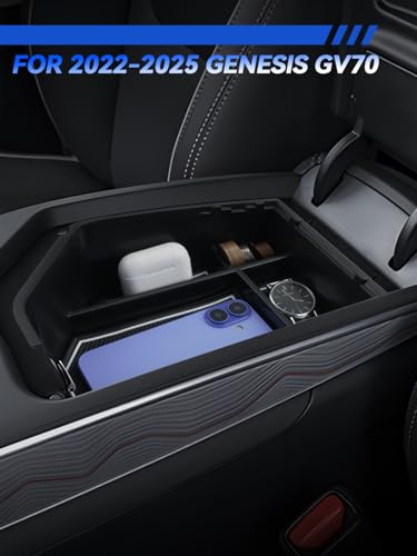 for Genesis GV70 Center Console Organizer Genesis GV70 2022-2025 Accessories Armrest Tray Middle Storage Box Insert Container Durable ABS Plastic - size: For 2022-2026 Genesis Gv70
