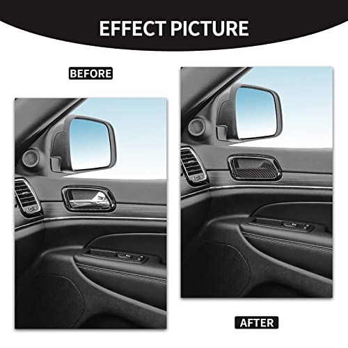 CheroCar for Jeep Grand Cherokee Inner Door Handle Bowl Trim Cover Decoration for Jeep Grand Cherokee 2011-2025, Interior Accessories (Carbon Fiber)