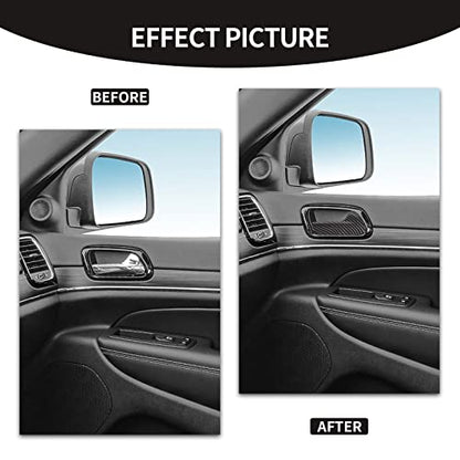 CheroCar for Jeep Grand Cherokee Inner Door Handle Bowl Trim Cover Decoration for Jeep Grand Cherokee 2011-2025, Interior Accessories (Carbon Fiber)
