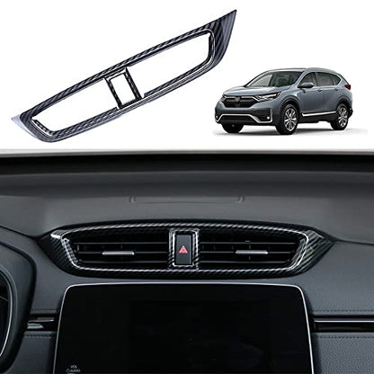 for CRV 2017-2022 Air Vent Trim Central Consoles Wind Outlet Panel ABS Carbon Fiber Grain Dashboard Stickers for CR-V CRV 2017 2018 2019 2020 2021 2022 LX, EX, EX-L, Touring, Hybrid - color: Central Consoles Wind Outlet Frame