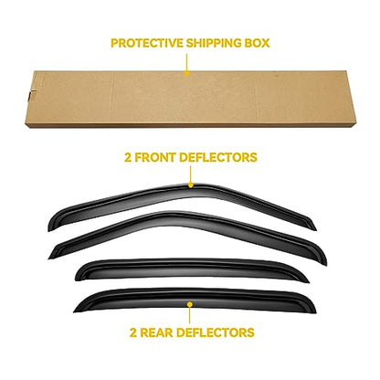 Window Visors for 01-07 Chevy Silverado/GMC Sierra, Rain Guards Vent Deflector Shade Smoke for 00-06 Chevy Suburban/GMC Yukon XL, 02-06 Cadillac Escalade/Chevy Avalanche for Crew Cab, 4PCS - style: For 2001-2007 | Silverado/ Sierra | Crew Cab | Out-Channe
