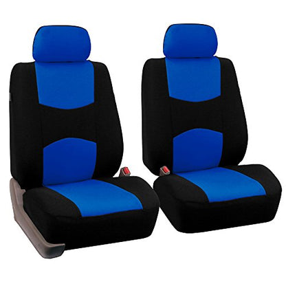FH Group Car Seat Covers Front Set in Cloth-Car Seat Covers for Low Back Car Seats with Removable Headrest,Universal Fit,Automotive Seat Covers,Washable Car Seat Cover for SUV,Sedan, Van Blue - color: Blue, style: Seat Cover Front Set