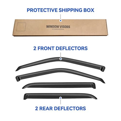Window Visors Rain Guards for 2001 2002 2003 Ford F150 SuperCrew Cab, Out-Channel Window Vent Wind Deflectors Visors Shades for 2002 2003 Lincoln Blackwood - size: 2001-2003 f150 SuperCrew