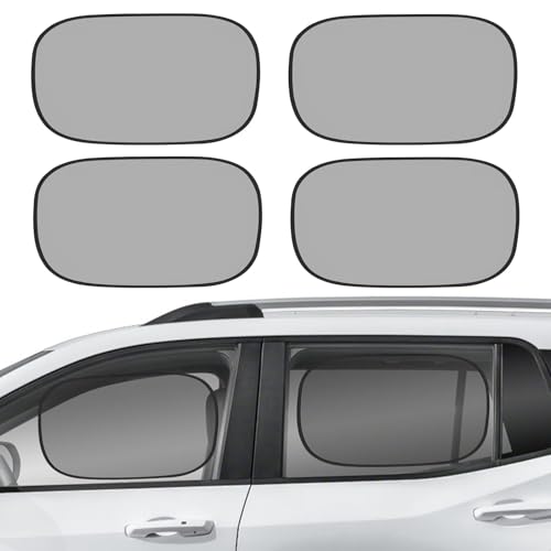 4 PCS Universal Car Window Shades for Baby, 20"x12" Static Cling Mesh Car Shades for Side Windows, Easy Fold UV & Sun Protection Window Covers for Family Travel - size: 4 Pack Universal Car Side Window Shades