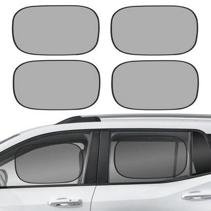 4 PCS Universal Car Window Shades for Baby, 20"x12" Static Cling Mesh Car Shades for Side Windows, Easy Fold UV & Sun Protection Window Covers for Family Travel - size: 4 Pack Universal Car Side Window Shades