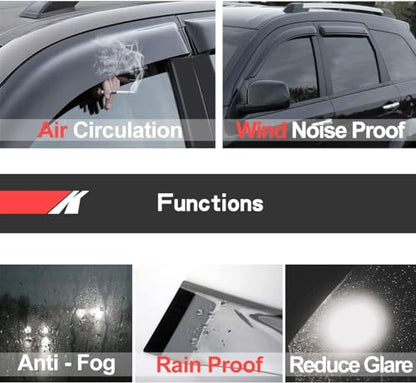 4Pcs Side Window Wind Deflector, Out-Channel Tape-On Dark Smoke Nice Rain Guards Set, Window Visor Compatible with 2014-2020 Chevy Impala 94991 - size: for 2014-2020 Chevy Impala