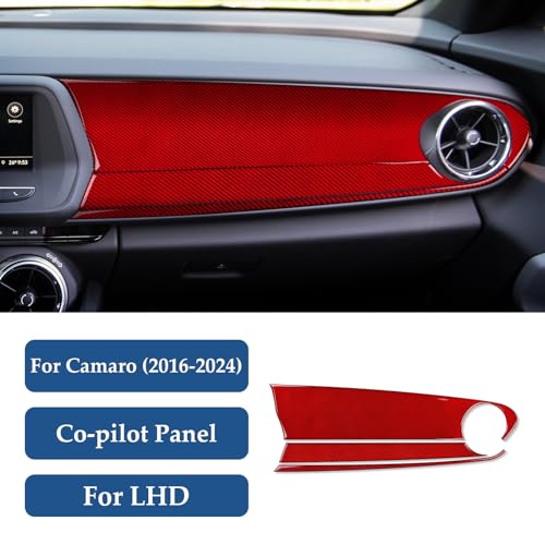 Car Copilot Center Console Dashboard Sticker Carbon Fiber Decal Interior Trim Cover for Chevrolet Camaro ZL1 2016 2017 2018 2019 2020 2021 2022 2023 Accessories - color: Copilot Center Console Dashboard