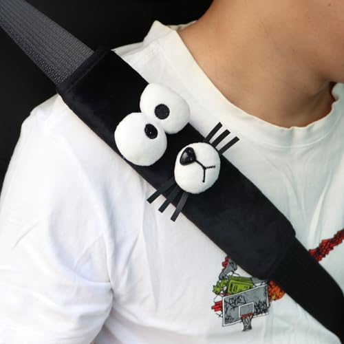 Car Plush seat Belt Cover Shoulder pad, Cute Little Dog Pattern Design, Interior Decoration Product, Suitable for Children and Adults (Cute Dog)