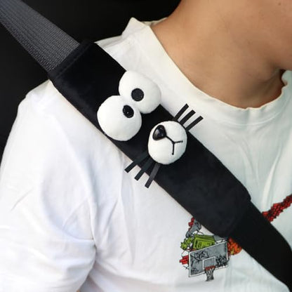 Car Plush seat Belt Cover Shoulder pad, Cute Little Dog Pattern Design, Interior Decoration Product, Suitable for Children and Adults (Cute Dog)