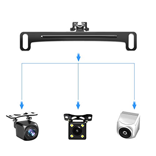 Pixelman Universal Car Rear View Camera License Plate Bracket, Upgraded Full Stainless Steel Backup Camera Mount, Dash Cam Mirror Accessory, Only Installation Holder