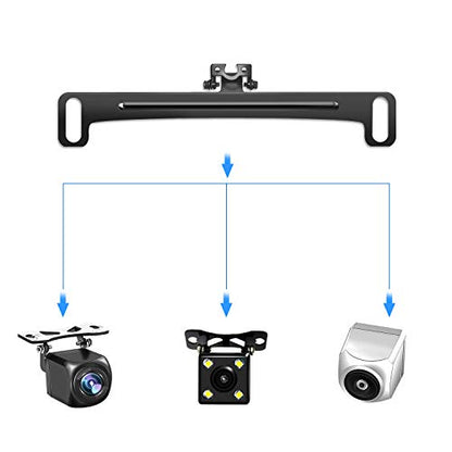 Pixelman Universal Car Rear View Camera License Plate Bracket, Upgraded Full Stainless Steel Backup Camera Mount, Dash Cam Mirror Accessory, Only Installation Holder
