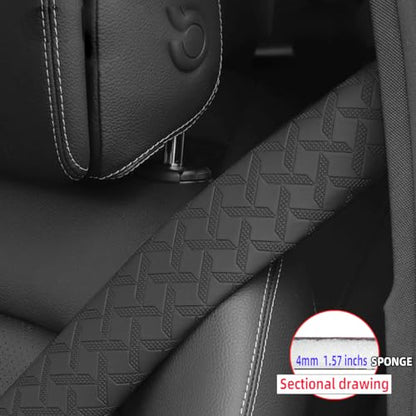 2PCS Car Seatbelt Cover, Soft Leather Vehicle Safety Seat Belt Cushion, 19.7 Inch Comfortable Auto Shoulder Neck Chest Protection Pads Accessories, Universal for Most Cars (Black) - color: Black/19 inches