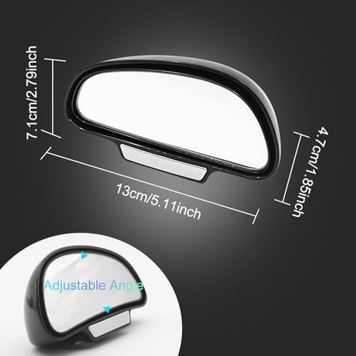 Blind Spot Mirror Adjustable 360 Degree Car Side Mirror, HD Glass Rear View Exterior Accessories Frame Thickness Less than 5MM for Car SUV (single mirror left) - style: single mirror left