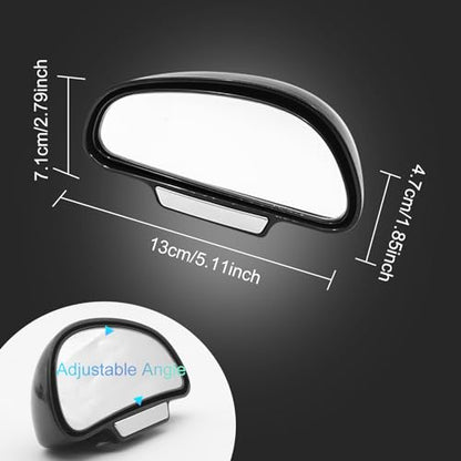 Blind Spot Mirror Adjustable 360 Degree Car Side Mirror, HD Glass Rear View Exterior Accessories Frame Thickness Less than 5MM for Car SUV (single mirror left) - style: single mirror left