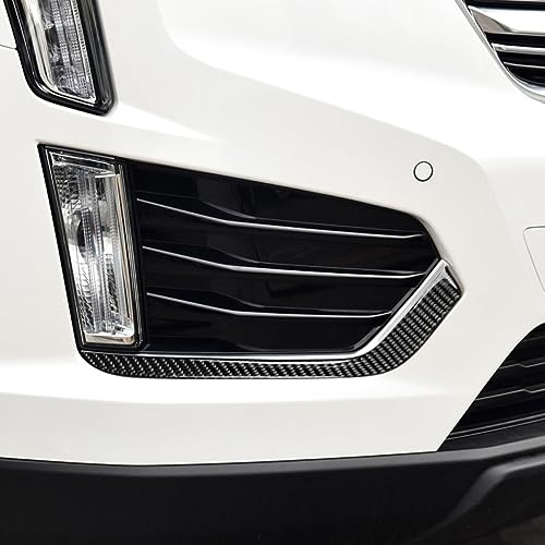NVCNX Real Premium Carbon Fiber Compatible with Cadillac XT5 2017-2025 2018 2019 2020 2021 2022 2023 2024 Car Fog Light Eyebrow Fog Lamp Eyelid Cover Sticker Decal Exterior Trim Accessories Black - color: For 2017-2024 Xt5 Fog Light Trim