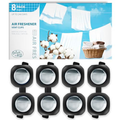 Car Air Freshener Vent Clips, 8 Pack, Provides Long-Lasting Scent, Up to 240 Days (Linen) - color: Linen