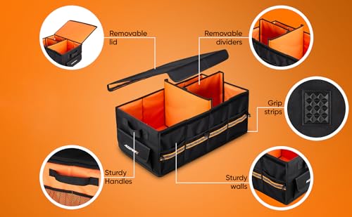 KEEPER Extra Large Car Trunk Organizer, 70L, Multi-Compartment Collapsible Car Organizers and Storage, Non-Slip Bottom, Suitable for SUV, Minivan - size: Extra Large (70L)
