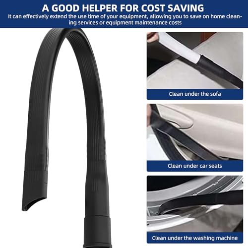 25" Long Flexible Crevice Tool Vacuum Cleaning Attachment for Vacuum Hoses Accepting 1-1/4"(32mm) or 1-3/8"(35mm) Inner Diameter Attachments