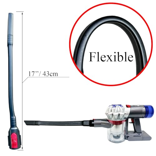 Flexible Crevice Tool for Dyson V7 V8 V10 V11 V15 Gen5 Cordless Vacuums - Vacuum Accessories & Attachments for Dryer Vent, Car Detailing and Corners Cleaning - Dryer Vent Cleaner Kit
