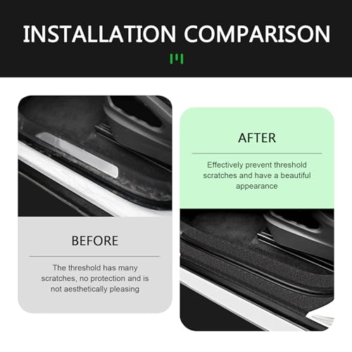 Car Door Entry Guard, 16.4FT Anti-Slip Sill Trim Protection Strips, Anti Collision Scuff Car Door Sill Protector, Waterproof Automotive Entry Guard Protector Sticker for Most Cars (16ft x 7cm)