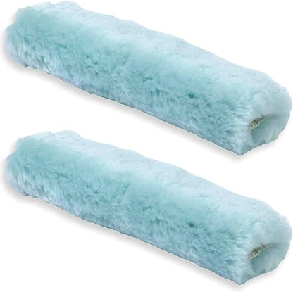 Andalus Genuine Sheepskin Car Seat Belt Cover Pad – Soft Fuzzy, Comfy Fluffy Seatbelt Covers, Shoulder Pad Neck Cushion Protector, Car Accessories for Woman, Man, Girl (Mint Green, 2-Pack) - color: Mint Green