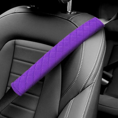 surpassme Car Seat Belt Pads Cover, 2PCS 15in Extra Length Seat Belt Shoulder Strap Covers Protector to Release Stress to Neck and Shoulder for a Safety Driving (Purple) - color: Purple, size: 2pcs-15.5 inches