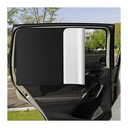 Ziciner Car Window Sun Shade（Only for Metal Frame）, 2 Pcs Auto Side Rear Magnetic Windshield Curtains, Sun Heat Blocker and UV Rays Protector, Universal Window Covers for Car, SUV (Silver-Back Window) - color: Silver-Back Window