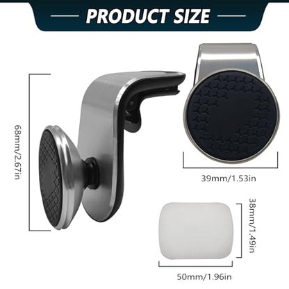 Strong Magnetic Phone Mount for Car, Universal Car Vent Phone Holder, 360° Rotation Adjustable Magnetic Smartphone Holder, Fit for All Smartphones - Silver - color: Silver