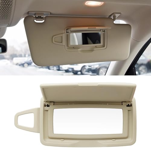 Compatible with Mercedes Benz Sun Visor Mirror Cover Replacement for W166 X166 W292 W205 W253 C GLC M Class 2015-2021,1PC Right Passenger Side Sun Vanity Visor Makeup Mirror Cap,Light Beige - color: light Beige Right