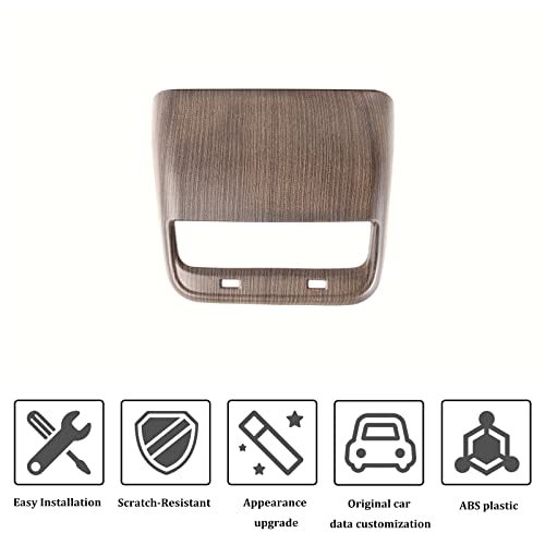 Rear Air Outlet Vent Trim Cover, Rear Air Condition Vent Cover Trim, Rear Center Console Air Vent A/C Cover Trim for Tesla Model 3/Y 2017-2023 (Wood Grain) - color: Pear Wood Texture