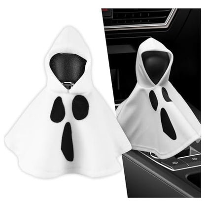 Ghost Car Gear Shift Cover,Funny Halloween Gear Shift Knob Cover for Protection & Halloween Car Decor,Universal Soft Cars Shifter Covers Funny Cars Accessories for Most Vehicles