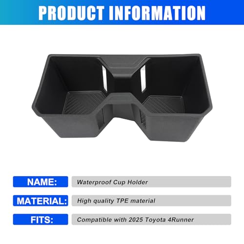 Cup Holder Insert Fits for 2025 2026 Toyota 4Runner Center Console Coaster Cup Liner Compatible with 4Runner Interior Accessories Cup Cover Organizer Storage Tray - size: 25-26 Cup Holder