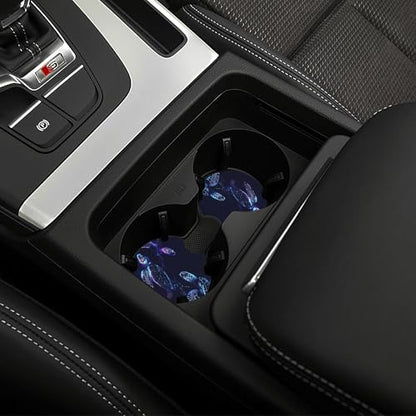 Sea Turtle Steering Wheel Cover - Bule Anti-Slip Breathable Universal 14-15 Inch Car Wheel Cover with 2 Matching Coasters Set for Men Women,Soft Comfort Grip Accessories - color: Sea Turtle