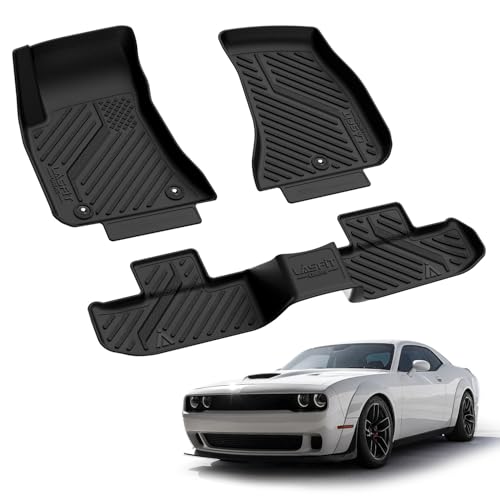 LASFIT Floor Mats 2015-2023 for Dodge Challenger RWD(Not for AWD), All Weather TPE Custom Fit Car Mats Floor Liners 1st & 2nd Row, Black - style: 6) Challenger RWD | 2015-2023 | Floor Mats
