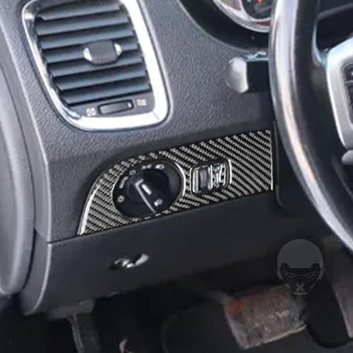 NVCNX Real Premium Carbon Fiber Accessories for Dodge Durango 2011-2020 2012 2013 2014 2015 2016 2017 2018 2019 Car Dash Dashboard Headlight Switch Panel Cover Interior Trim Sticker Decal 4PCs - color: 2011-2020 Dash Headlight Switch Panel Trim