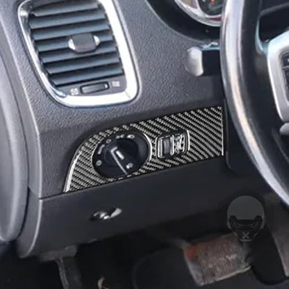 NVCNX Real Premium Carbon Fiber Accessories for Dodge Durango 2011-2020 2012 2013 2014 2015 2016 2017 2018 2019 Car Dash Dashboard Headlight Switch Panel Cover Interior Trim Sticker Decal 4PCs - color: 2011-2020 Dash Headlight Switch Panel Trim