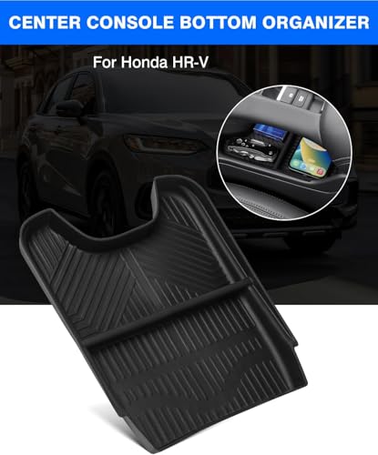 Autorder Lower Console Organizer Tray for 2023-2025 2026 Honda HRV Accessories - Center Console Bottom Storage Insert Tray - ABS Black - size: 2023+ HR-V Bottom Organizer