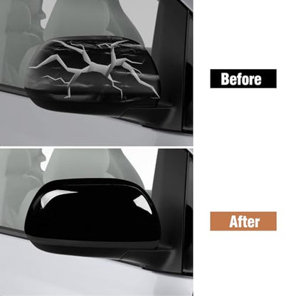 Moonlinks Compatible with Toyota Sienna 2012 2013 2014 2015 2016 2017 2018 2019 2020 Right Passenger Side Mirror Cover Replacement,Glossy Black Right Side Clip-on Mirror Cap Replace for 87915-08021-C2 - color: Right Black