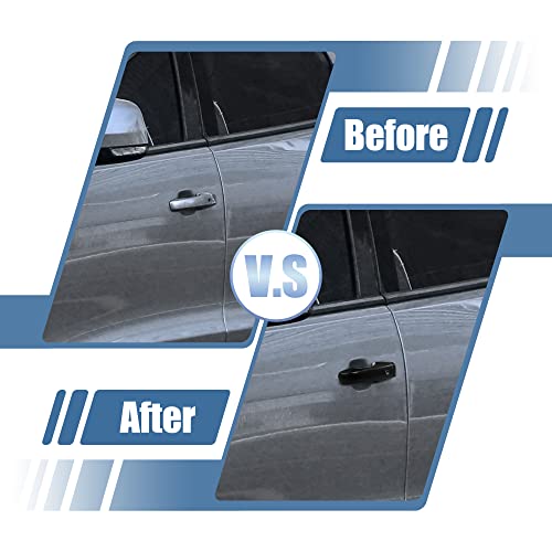 X AUTOHAUX 8pcs ABS Exterior Side Door Handle Cover Trim for Dodge Durango 2011-2021 for Jeep Grand Cherokee 2014-2021 for Chrysler 200 2011-2014 Black with Smart Key Hole