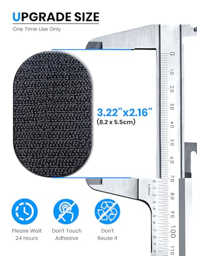 eSamcore Enlarged [3.22" X 2.16"] 2 Pack Single-Sided 3M VHB Adhesive Pad with Loop Strip Replacement Only Compatible with Magsafe Car Mount Detachable【#253】 - size: Enlarged