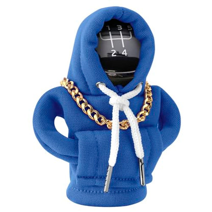 Funny Gear Shift Hoodie Cover, Car Shifter Knob Sweatshirt, Universal Stick Shift Cover for Car Gear Handle - color: Blue