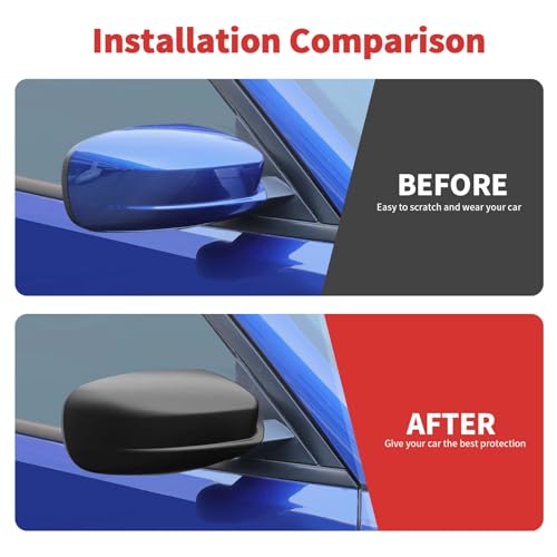 Side Mirror Cover Cap Cover Compatible with 2010-2026 Dodge Charger/for Chrysler 300 300C, Rear View Mirror Cover Caps(Matte Black)