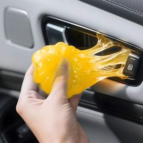 Car Cleaning Gel,Reusable Car Cleaning Putty for Interior Detailing, Car Cleaning Supplies, Auto Detailing Tools, Car Slime for Dust Removal, Car Accessories Interior, Car Cleaning Kit(Yellow, 0.8 OZ) - color: Yellow